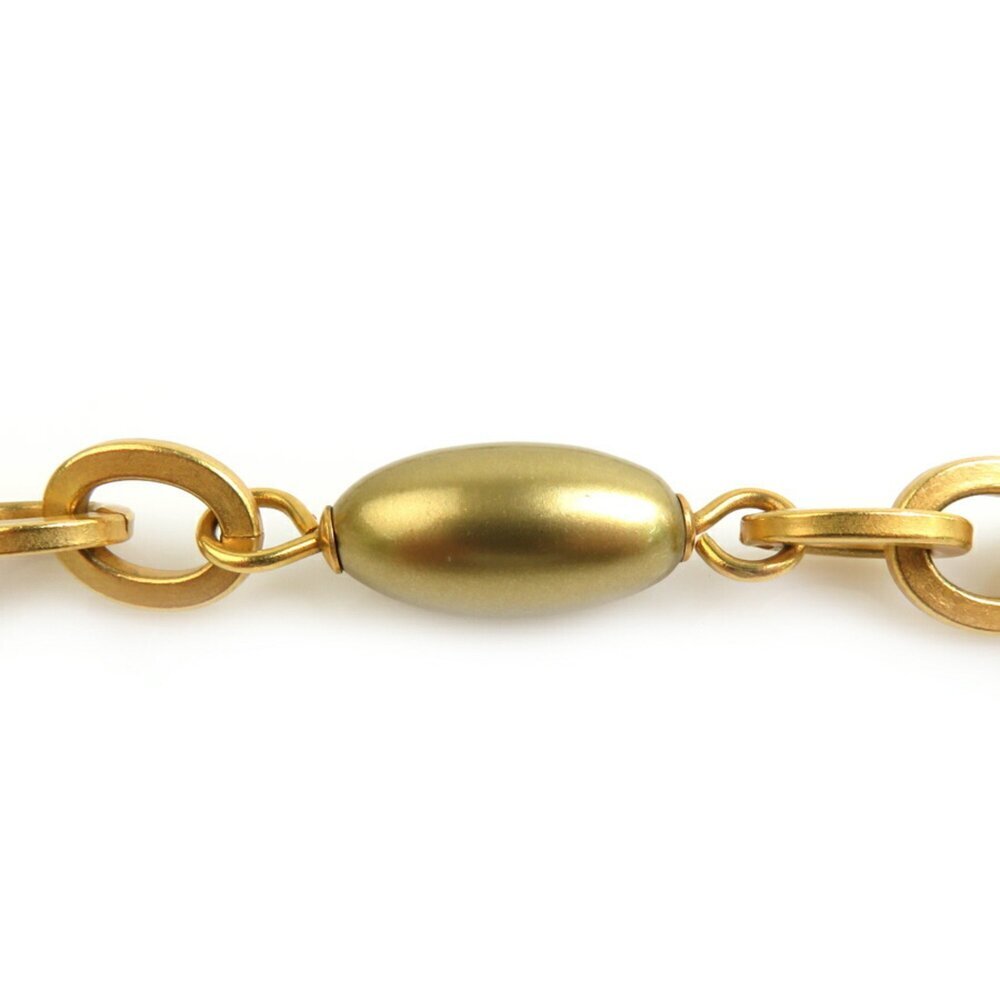 CHANEL Authentic Gold Pearl Logo Necklace - Picture 3 of 5